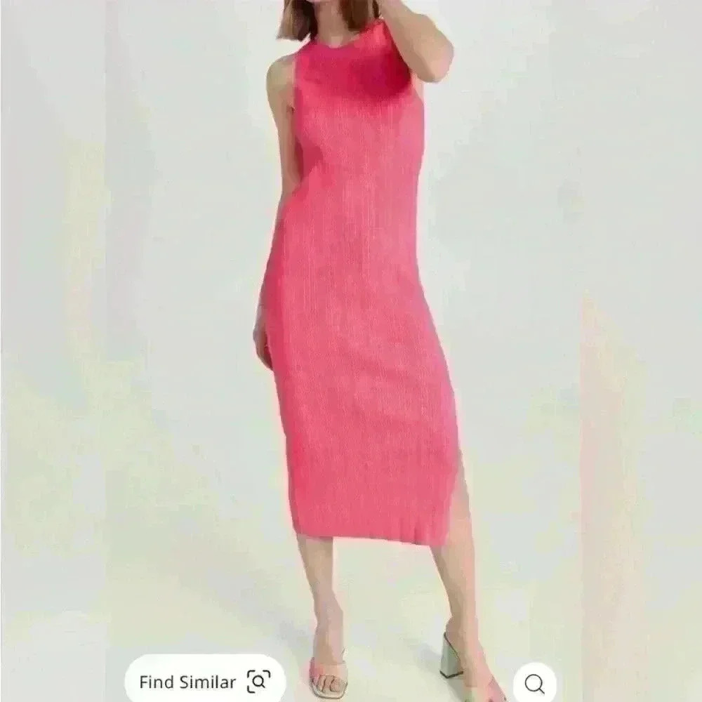 FRAME pink ribbed knit dress, size small - Picture 2 of 8